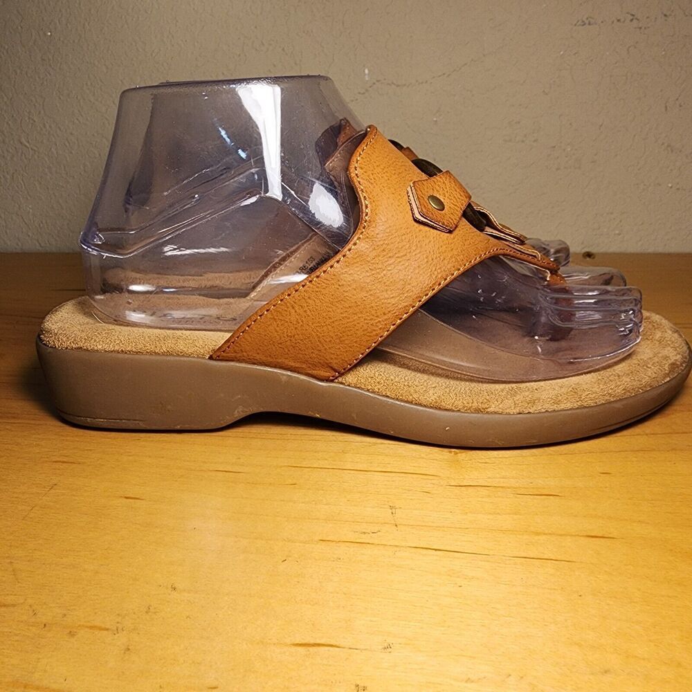 Rialto Comfort Brown Bianka Women’s Low Wedge Sandals Size 8M Worn 1x Pristine - Picture 5 of 7